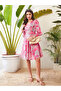 Floral Print Wrap Front Knee Length Dress - 8