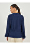Textured Balloon Sleeve V Neck Blouse - 7