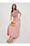 Pleated Detail Ruffled One Shoulder Maxi Dress