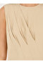 Solid Sleeveless A-Line Midi Dress - 5