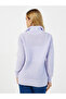 Knitted Long Sleeves Collared Top with Half Zipper Detail - 5