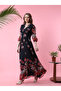 Floral Print Asymmetric Hem Wrap Style Maxi Dress - 3
