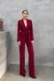 Women's double belted blazer jacket pants set