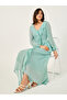 Dobby Ruffle Detail A-Line Maxi Dress