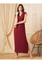 Surplice V Neck Maxi Dress with Buckle Accent - 7
