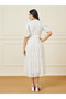 Collared Self Design Tiered Midi Dress - 4