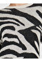 Animal Pattern Sweater Midi Dress - 4
