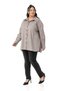 Large Size Gabardine Stone Color Shirt with Side Slits - 5