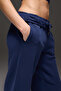 Navy Blue Wide Fit Wide Leg Sweatpants Straight Leg - 4