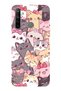 Realme 5I - 6I - C3 Compatible Cute Cats Transparent Silicone Case