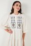 Cotton Embroidered Regular Fit Three Quarter Sleeve Midi Dress Dress 676216 - 7