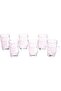 6Pcs Tea Glass W/Handle L(5CM) XW(5CM) XH(9CM) Clear, pink - 2