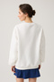 Ecru Wide Fit Crew Neck Sweatshirt Crew Neck - 3