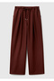 Women's Brown Liyosel Blended Wide Leg Trousers with Elastic Waist - 2