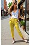 Women's Pocketed Elastic Waist Striped Double Leg Comfortable Summer Trousers 3277200