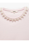 Relaxed Fit Cotton Pearl Detailed Short-Sleeve Crew Neck T-Shirt - 5