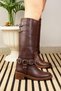 Daily Women's Brown Boots Thick Serrated Sole Without Zipper Buckle Detailed Oval Toe Flexible Comfortable 385 - 4