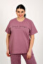 100% Cotton Large Size Short Sleeve Women's Pajamas Set - 4