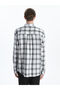 Regular Fit Long Sleeve Plaid Gabardine Men's Shirt - 4
