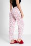 3 Pack Cotton Thin Breathable Fabric Ribbon Waist Detailed Printed Pocketless Women's Pajama Bottoms - 4