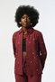 Women's Front and Sleeves Stone Cotton Claret Red Shirt