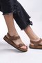 Clarmythe Women's Flip Flop Sandals 0012503 Tan - 5