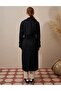 Buckle Detailed Men's Collar Trench Coat Black - 5