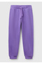 Girl's Purple Benetton Logo Sweatpants
