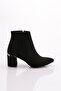 Black Suede Women's Heeled Boots - Pm09-k5001