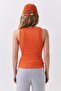 Women's Ribbed Look Thick Strap Tank Top Orange 9012 - 5
