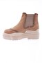 Women's Thick Sole Laser Stretch Detailed Boots Nude Suede 1230173142674 - 3