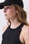 Women's Slim Fit Slim Fit Zero Sleeve Crew Neck Knitted Crop Tank Top Black 9013 - 4