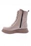 Women's Thick Sole Lace up Boots Mink Genuine Leather 4462678 - 3