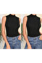 Women's 2 Pieces Zero Sleeve Hijab Underwear Body Half Badi Sleeveless Badi Black Black