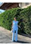 Tie-Detail Double Belted Blazer Vest Trousers Set - 3