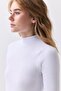 Women's Turtleneck Long Sleeve Blouse White 9021 - 4