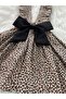 Girl's Leopard Bow Ruffle Strap Salopet Dress (Made from 100% Cotton Fabric.) - 2