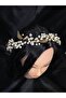 Pearl and Leaf Detailed Promise Engagement after Prom Bridal Crown - 5