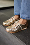 Names Women's Gold Lace Sneaker - 7