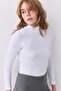 Women's Turtleneck Long Sleeve Blouse White 9021 - 3