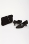 Women's Stiletto and Bag Set Black Suede