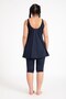 Women's 502 Plus Size Striped Tights Dress Swimsuit Navy Blue - 4