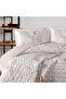 Clasy 100% Cotton Double Bed Cover Set Betina V1 Stone - 2