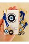 Gift 5-Piece Evil Eye Beaded Keychain - Cobalt Blue - 4