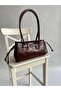 Tunisian Model Hand and Women's Shoulder Bag Bitter Brown - 2