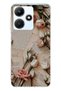 Infinix Hot 30i Compatible Retro Newspaper Roses Design Transparent Silicone Case