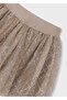 Girl's Sequined Tulle Skirt Beige 7971