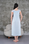 Women's Blue Lace Summer Special Design Full Length Cotton Maternity Maternity Nightgown - 5