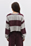 Striped Hooded Crop Sweatshirt - 7