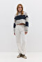 Striped Hooded Crop Sweatshirt - 4